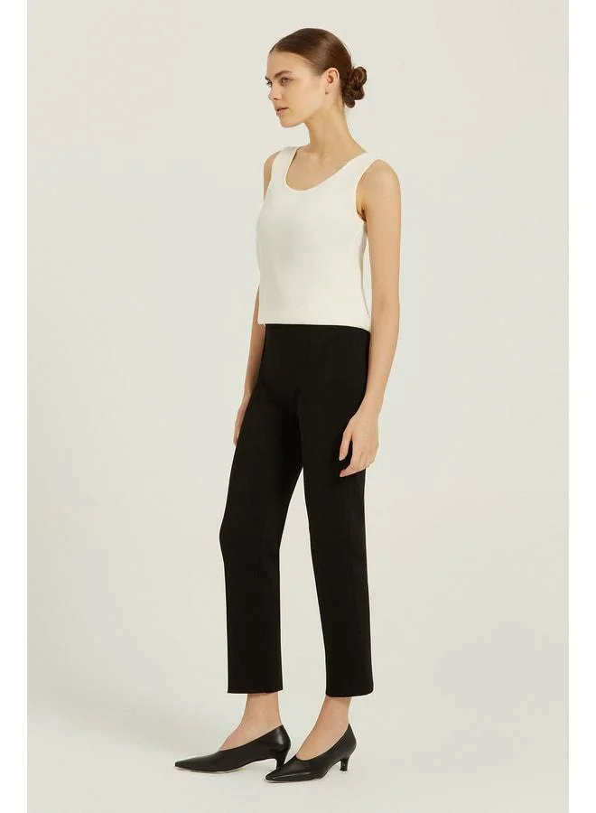 Mısırlı 1951 Black Ribbed Women's Pants