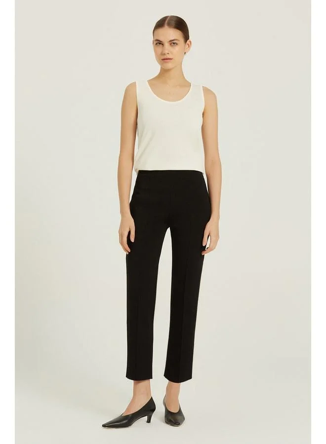Mısırlı 1951 Black Ribbed Women's Pants