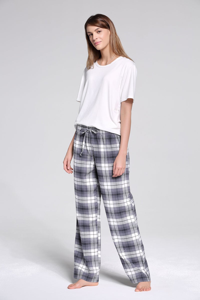 CYZ Women's 100% Cotton Super Soft Flannel Plaid Pajama/Lounge Pants-F17012-L - Image 3