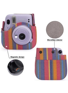 SYOSI Case for Fujifilm Instax Mini 11/9 / 8 Instant Film Cameras with Accessory Pocket and Detachable/Adjustable Shoulder Strap (Color Stripes)  - Image 3