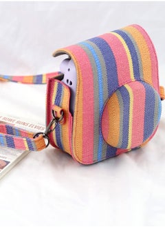 SYOSI Case for Fujifilm Instax Mini 11/9 / 8 Instant Film Cameras with Accessory Pocket and Detachable/Adjustable Shoulder Strap (Color Stripes)  - Image 4