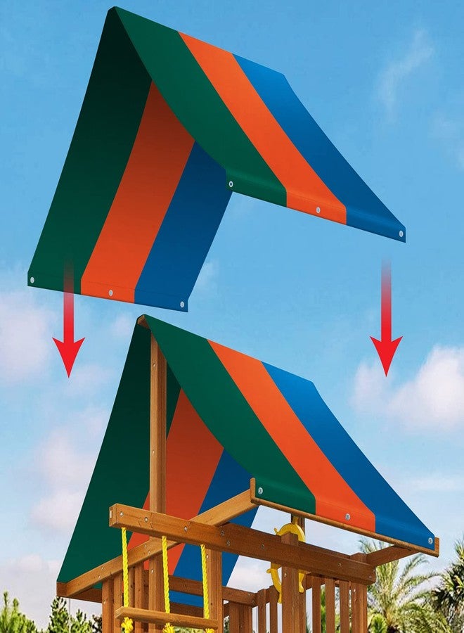 Strong Camel Replacement Swing Set Replacement Tarp for Backyard Wood Playset Swing Set -Only Backyard Playset Canopy Cover (Multicolor, 52" X 94") - Image 2