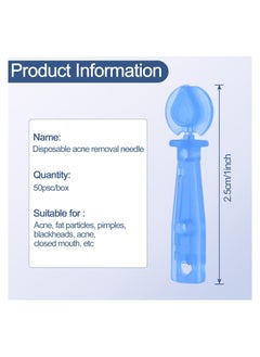 SYOSI 50pcs Disposable Acne Pimple Remover Professional Acne Needles and Blemish Remover Tools Whitehead Comedone Removal Pimple Popper Set for Whitehead Acne Closed Mouth Clear Acne Needle  - Image 5
