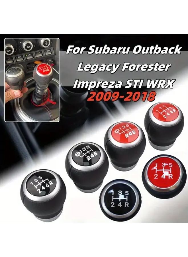 Red Top Left R 6 Speed Gear Shift Knob Fit Subaru Legacy Outback 2009 20184 - Image 1