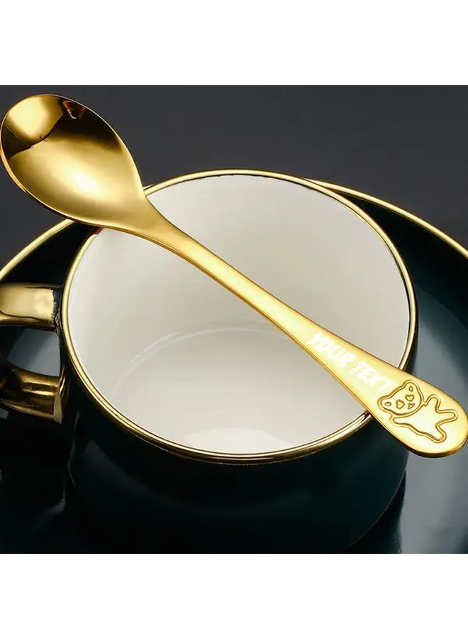 Personalized Gold Stainless Steel Cutlery Set 3pcs Bear Design - Image 5