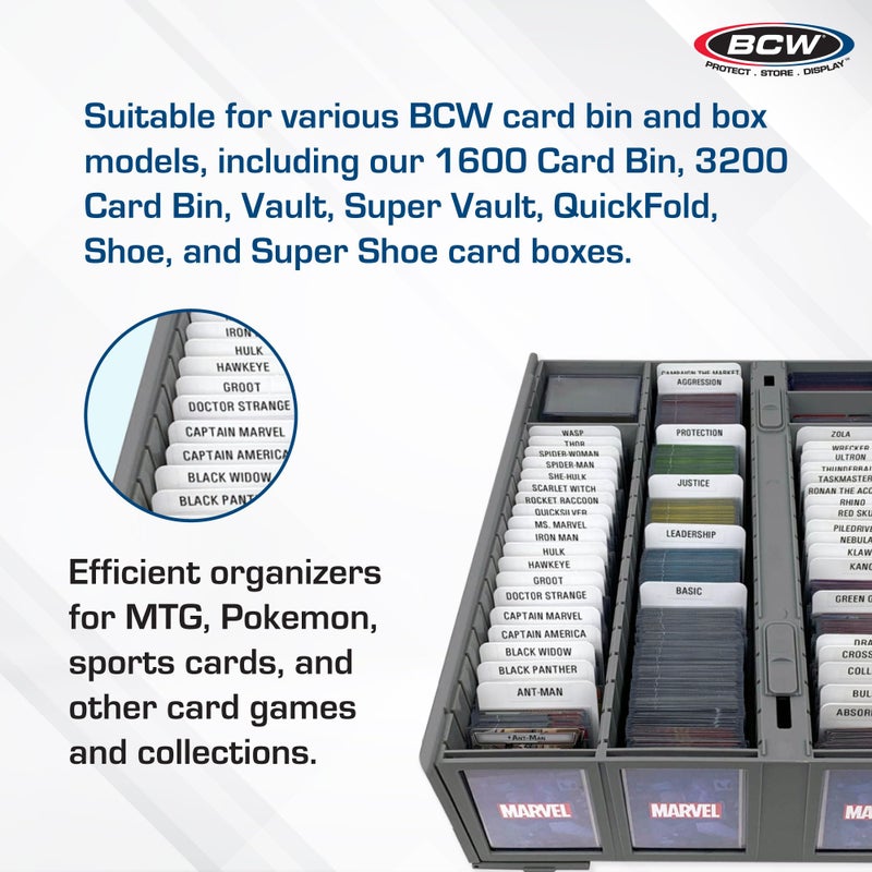 BCW Tall Trading Card Dividers - 50 ct | Archival Quality  Write-On Index Tab  3 11/16 X 2 11/16 Inches | Fits Vault  Super Vault  QuickFold  Shoe  and Super Shoebox Boxes | Card Organizer Dividers - Image 5
