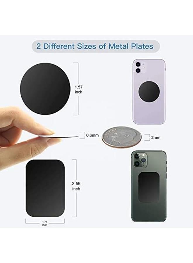 إيروريكس 12 قطعة حامل هاتف مغناطيسي للسيارة بلوحة معدنية عالمية مع لاصق 3M متوافق مع الحوامل المغناطيسية 6 مستطيلة و6 دائرية - Image 2