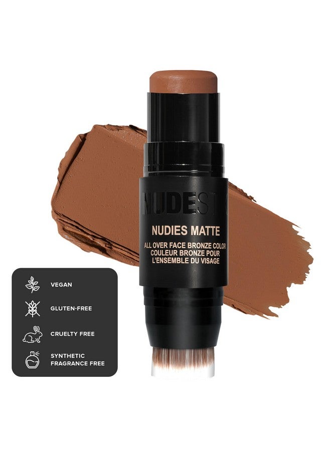 نوديستكس كريم برونزر غير لامع 3 في 1 من نوديز لتلوين الوجه والعينين والشفتين مع فرشاة المزج (مانيلا) - Image 1