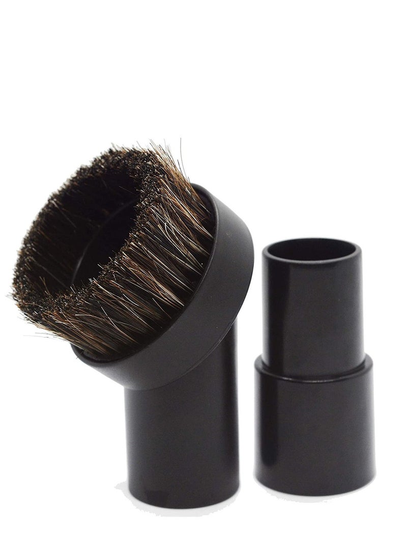 Y&D Horse Hair Round Dust Brush 1.25" 25MM Cleaner Vacuum Attachment Soft Bristles Replacement with 1-1/4" to 1-3/8" Hose Adapter  - Image 1