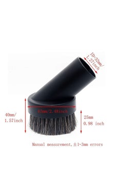 Y&D Horse Hair Round Dust Brush 1.25" 25MM Cleaner Vacuum Attachment Soft Bristles Replacement with 1-1/4" to 1-3/8" Hose Adapter  - Image 4