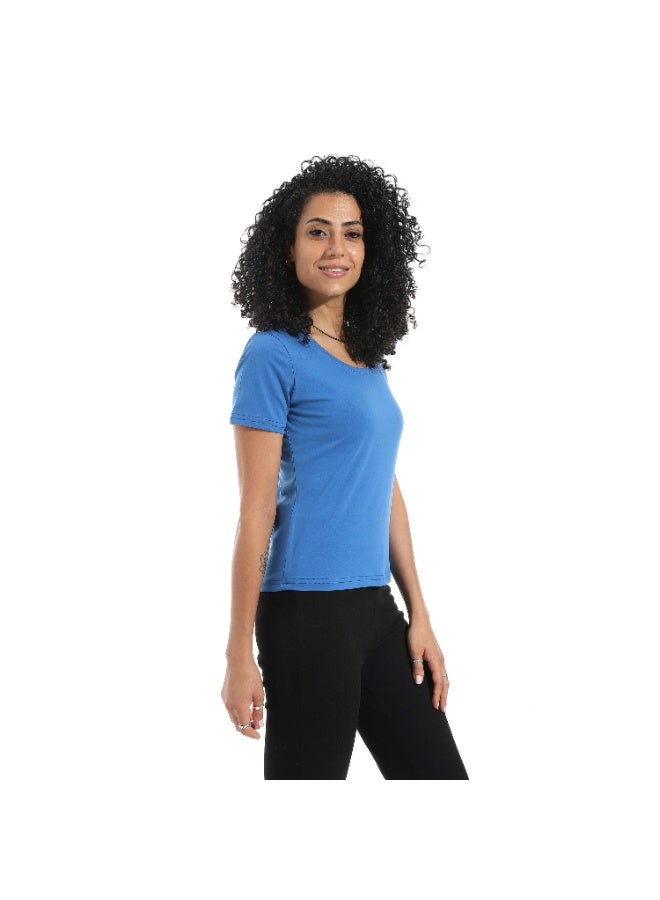 Xtcy Single Lycra Half Sleeve Wide Neck Bodysuit women - Image 2