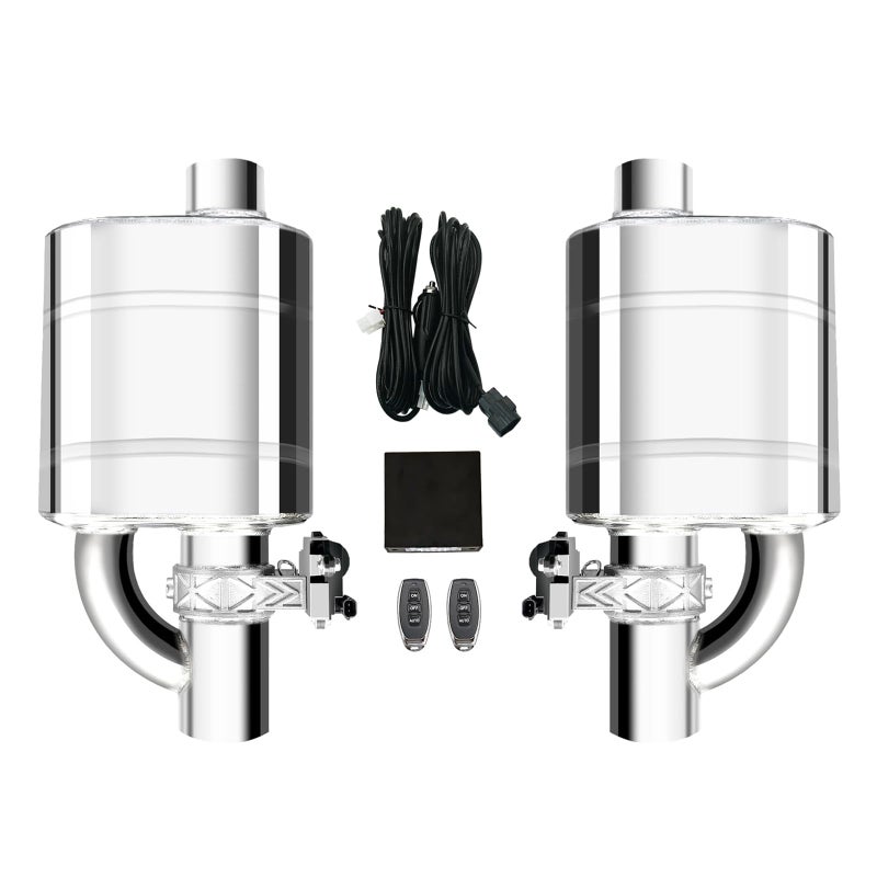 3 Inch Electric Valvetronic Exhaust Cutout with Muffler Cat Back Exhaust System Valve Kit 2pcs