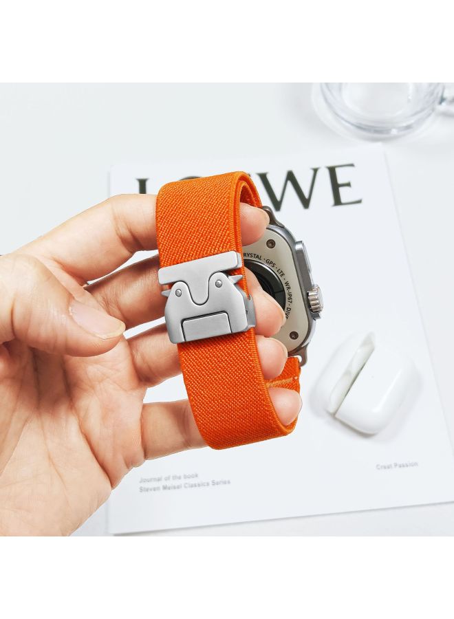 Nylon Weave Watch Band Apple Iwatch S10 S9 Compatible Parachute Buckle Loop Elastic Band Sport Style For Apple Watch-Color:dark Green-Specifications:38/40/41mm(s10 42mm)  - Image 4