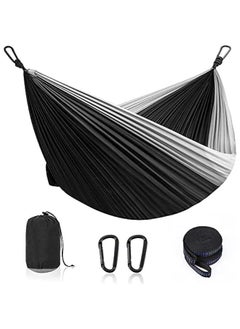 MIXDE Double Hammock for Camping, Double & Single Portable Outdoor Hammocks with 2 Tree Straps, Lightweight Nylon Parachute Hammocks for Travel Camping Backpacking Hiking Backyard  - Image 1