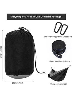 MIXDE Double Hammock for Camping, Double & Single Portable Outdoor Hammocks with 2 Tree Straps, Lightweight Nylon Parachute Hammocks for Travel Camping Backpacking Hiking Backyard  - Image 4
