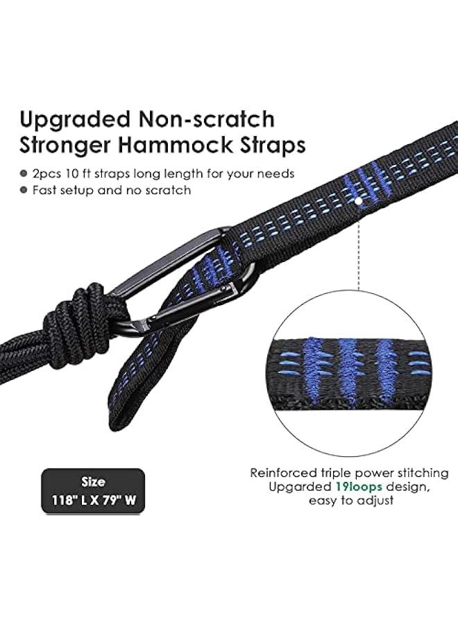 MIXDE Double Hammock for Camping, Double & Single Portable Outdoor Hammocks with 2 Tree Straps, Lightweight Nylon Parachute Hammocks for Travel Camping Backpacking Hiking Backyard  - Image 5