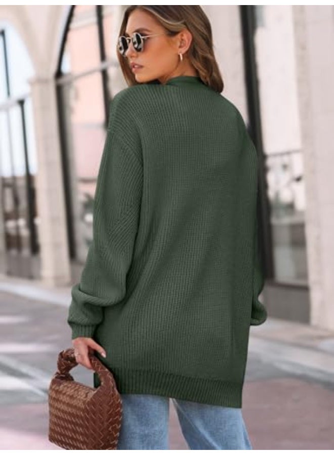 NIBEMINENT Womens Oversized Cardigans Soft Knit Cardigan Sweater with Pockets - Image 4