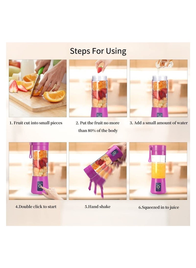 ELTRAZONE - Portable Blender Cup,Electric USB Juicer Blender,Mini Blender Portable Blender For Shakes and Smoothies, Juice,380ml, Six Blades Great for Mixing - Image 1