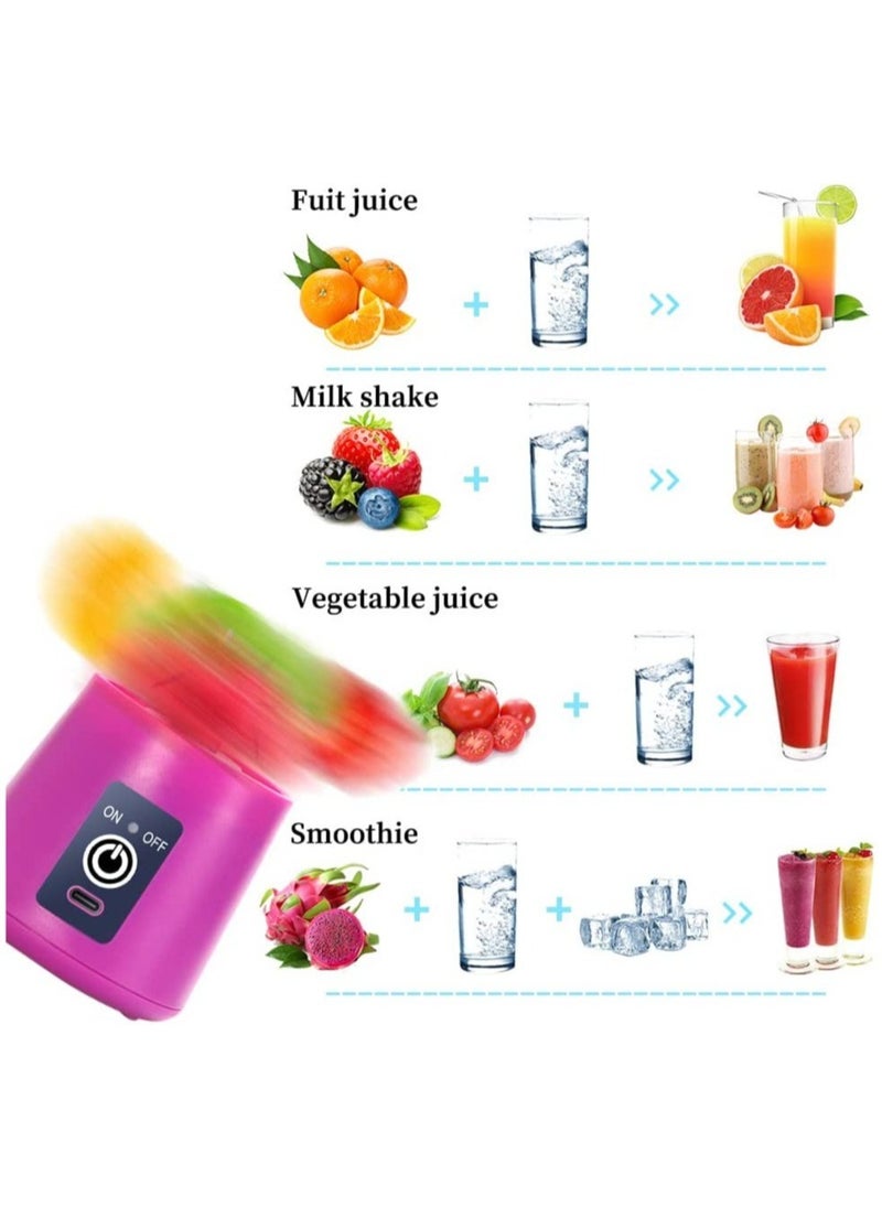 ELTRAZONE - Portable Blender Cup,Electric USB Juicer Blender,Mini Blender Portable Blender For Shakes and Smoothies, Juice,380ml, Six Blades Great for Mixing - Image 1