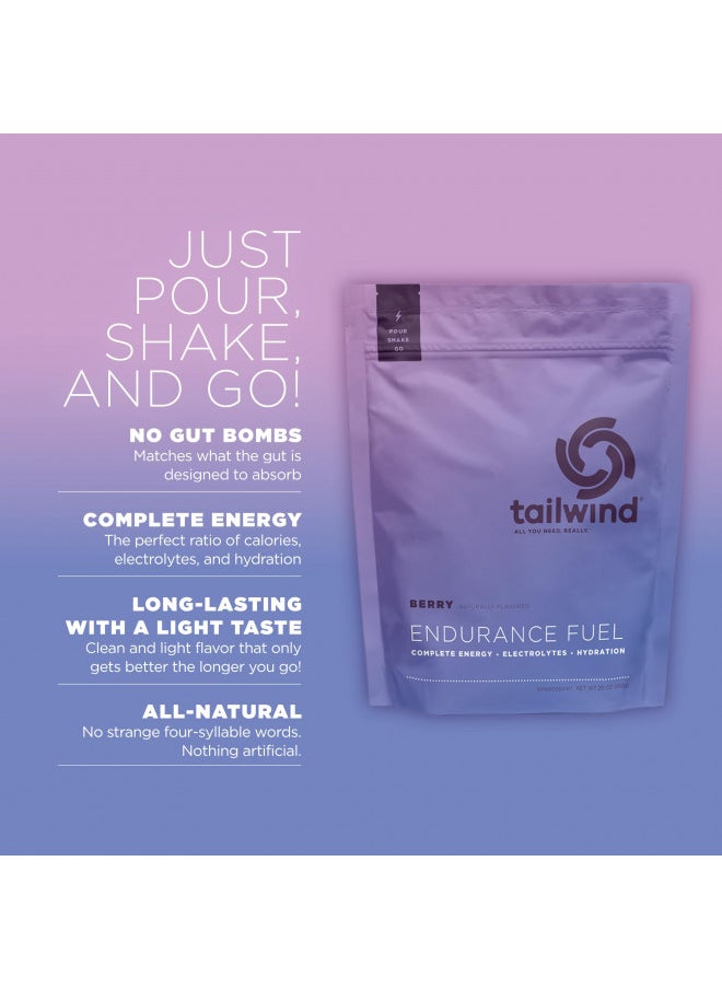 Tailwind Nutrition - Tailwind Nutrition Endurance Fuel, Sports Drink Powder Mix with Electrolytes, Non-GMO, Free of Soy, Dairy, and Gluten, Vegan Friendly, Berry, 30 Servings - Image 1