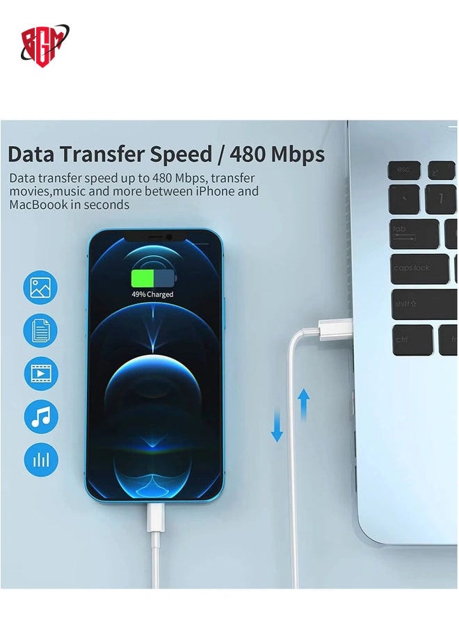 BGM - iPhone 14 PRO MAX Fast Charger,Fast iPhone Charger [Apple MFi Certified]Lightning Cable 20W Type C Charger USB C Fasting Charging Plug Adapter Compatible with iPhone13/13 Pro Max - Image 1