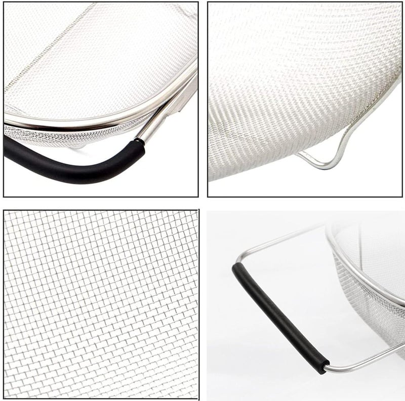 RIVUGJA Over The Sink Stainless Steel Oval Colander with Fine Mesh 6 Quart Strainer Basket Expandable Rubber Grip Handles Strain Drain Rinse Fruits Vegetables - Image 5