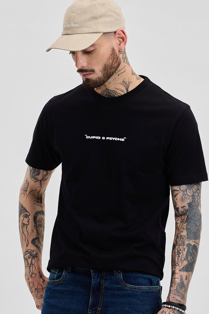 SNITCH Triumph Black Printed Slim Fit T-Shirt - Image 5
