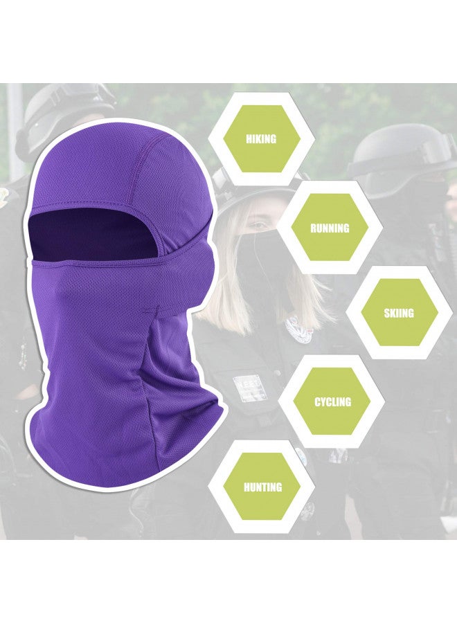 hikevalley Balaclava Face Mask Adjustable Windproof UV Protection Hood (US, Alpha, One Size, Purple) - Image 1