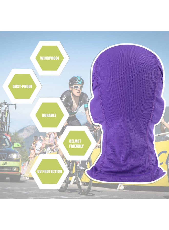 hikevalley Balaclava Face Mask Adjustable Windproof UV Protection Hood (US, Alpha, One Size, Purple) - Image 3
