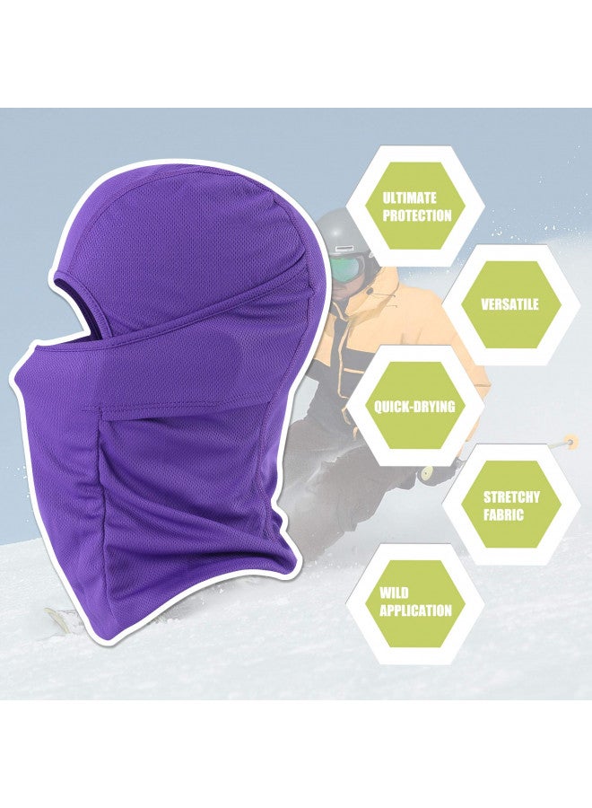 hikevalley Balaclava Face Mask Adjustable Windproof UV Protection Hood (US, Alpha, One Size, Purple) - Image 2