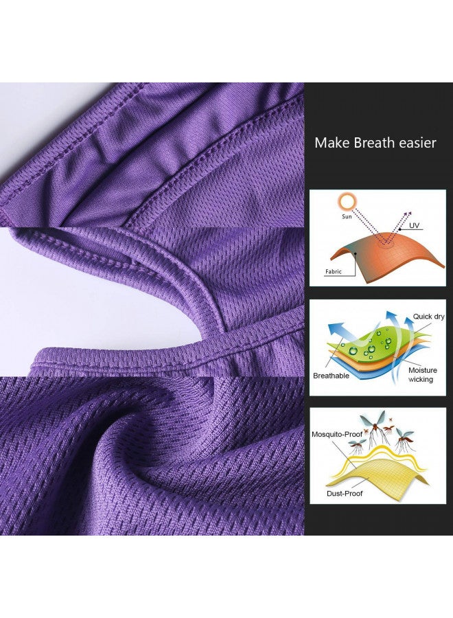 hikevalley Balaclava Face Mask Adjustable Windproof UV Protection Hood (US, Alpha, One Size, Purple) - Image 4