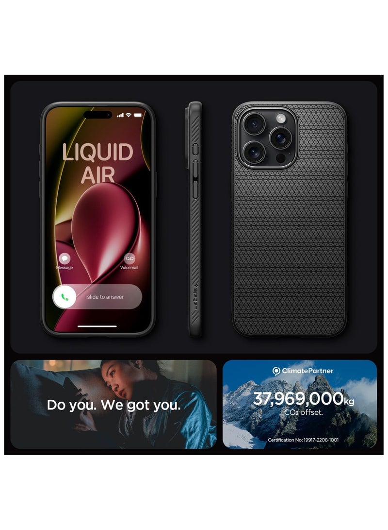 Spigen Spigen Liquid Air Designed for iPhone 15 Pro Max Case Cover (2023) - Matte Black  - Image 2