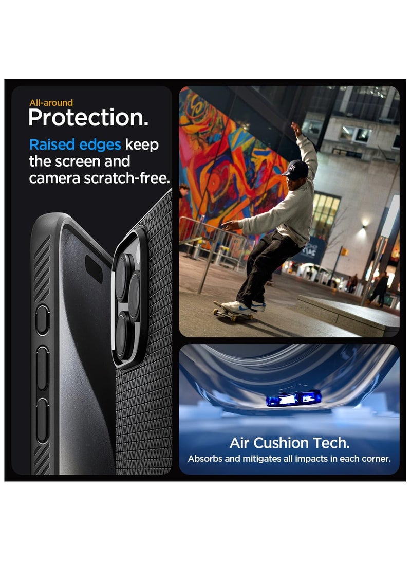 Spigen Spigen Liquid Air Designed for iPhone 15 Pro Max Case Cover (2023) - Matte Black  - Image 4