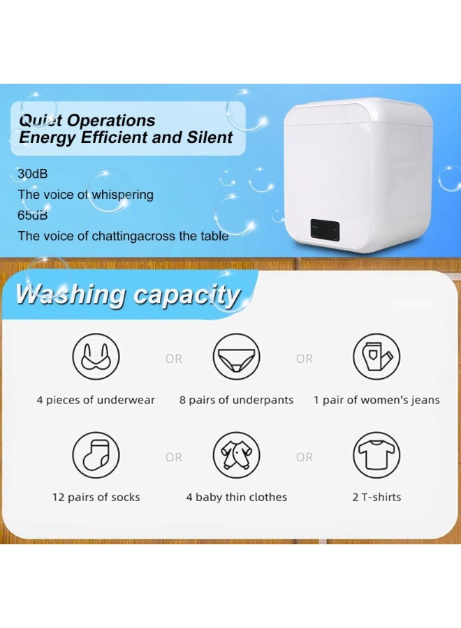 HaHaHai Portable Washing Machine, Mini 12L Compact Washer for Clothes, Underwear, and Socks One-Touch Operation with Digital Timer for Apartments, Dorms, Hotels, and Travel Use - Image 5