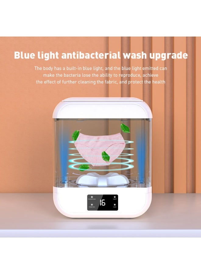 هاهاهاي غسالة ملابس محمولة، غسالة صغيرة مدمجة سعة 12 لتر للملابس والملابس الداخلية والجوارب تعمل بلمسة واحدة مع مؤقت رقمي للشقق والسكن الجامعي والفنادق والسفر - Image 4