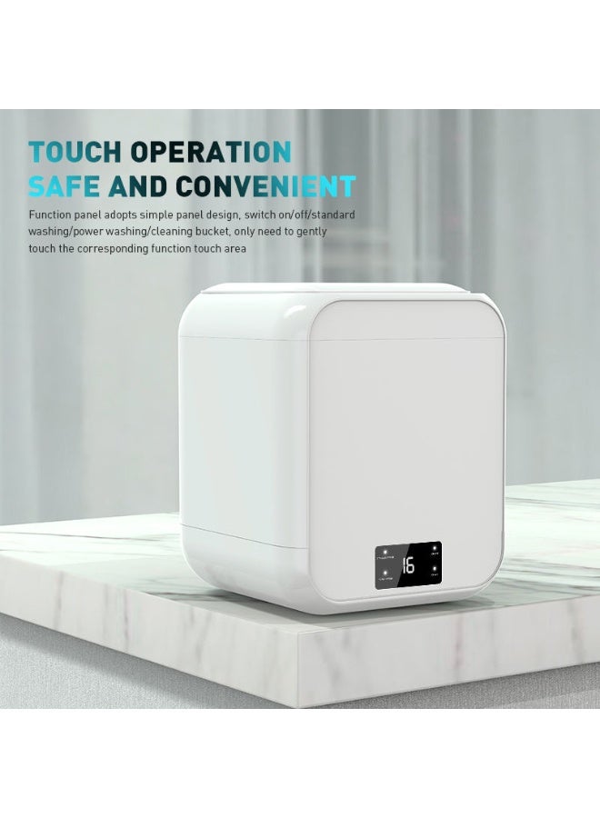 هاهاهاي غسالة ملابس محمولة، غسالة صغيرة مدمجة سعة 12 لتر للملابس والملابس الداخلية والجوارب تعمل بلمسة واحدة مع مؤقت رقمي للشقق والسكن الجامعي والفنادق والسفر - Image 2