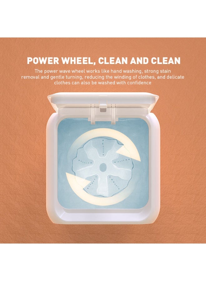 هاهاهاي غسالة ملابس محمولة، غسالة صغيرة مدمجة سعة 12 لتر للملابس والملابس الداخلية والجوارب تعمل بلمسة واحدة مع مؤقت رقمي للشقق والسكن الجامعي والفنادق والسفر - Image 5