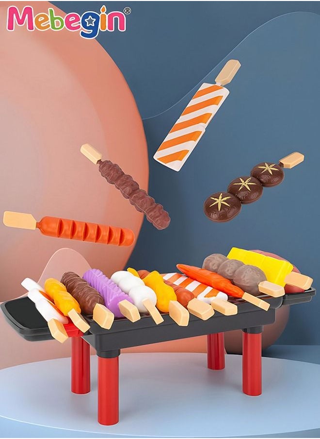 MEBEGIN - 80 PCS BBQ Grill Playset, Pretend BBQ Accessories Set, Creative Kitchen Toy Set, Colorful Barbecue Play Set, Well-Made Durable Barbeque Play Toys, Early Education Toys, Realistic Food, Role-Playing Fun, Ideal Gift for Kids - Image 1
