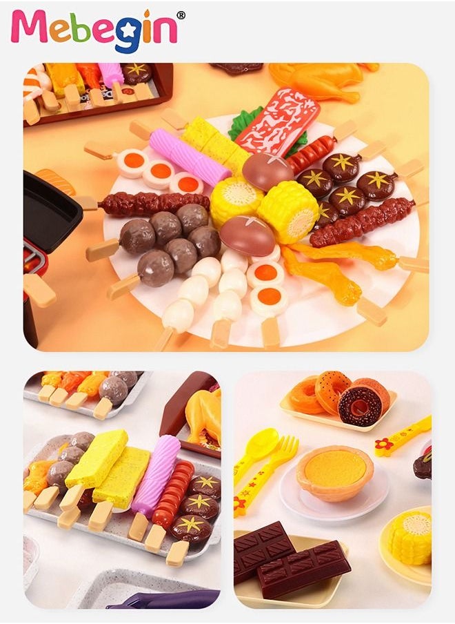 MEBEGIN - 80 PCS BBQ Grill Playset, Pretend BBQ Accessories Set, Creative Kitchen Toy Set, Colorful Barbecue Play Set, Well-Made Durable Barbeque Play Toys, Early Education Toys, Realistic Food, Role-Playing Fun, Ideal Gift for Kids - Image 1