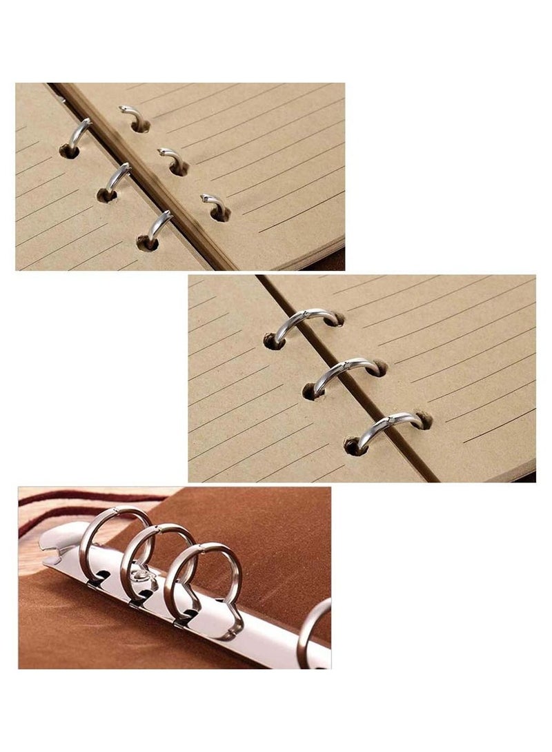 NIBEMINENT Vintage Refillable Notebook Premium PU Leather Classic Embossed Travel Journal Diary with Lined Paper and Retro Pendants A5 Brown  - Image 4