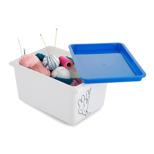 Nayasa Lego Print Stack N Store Multipurpose Plastic Storage Container with Lid | 5 litres | Set of 2 | BPA Free | Durable & Stackable Organizer Box for Clothes, Toys, Books & Household Items | Blue - Image 4
