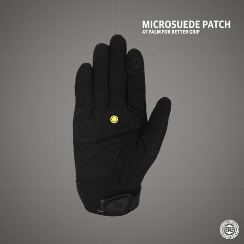Royal Enfield Street Ace Riding Gloves | Air Mesh- optimum ventilation | Microsuede patch for grip | Poly Stretch fabric | Protection- TPR Knuckle protectors | BLACK L - Image 5