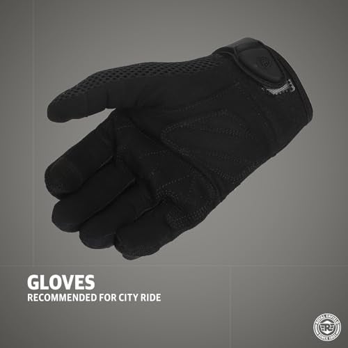 Royal Enfield Street Ace Riding Gloves | Air Mesh- optimum ventilation | Microsuede patch for grip | Poly Stretch fabric | Protection- TPR Knuckle protectors | BLACK L - Image 2