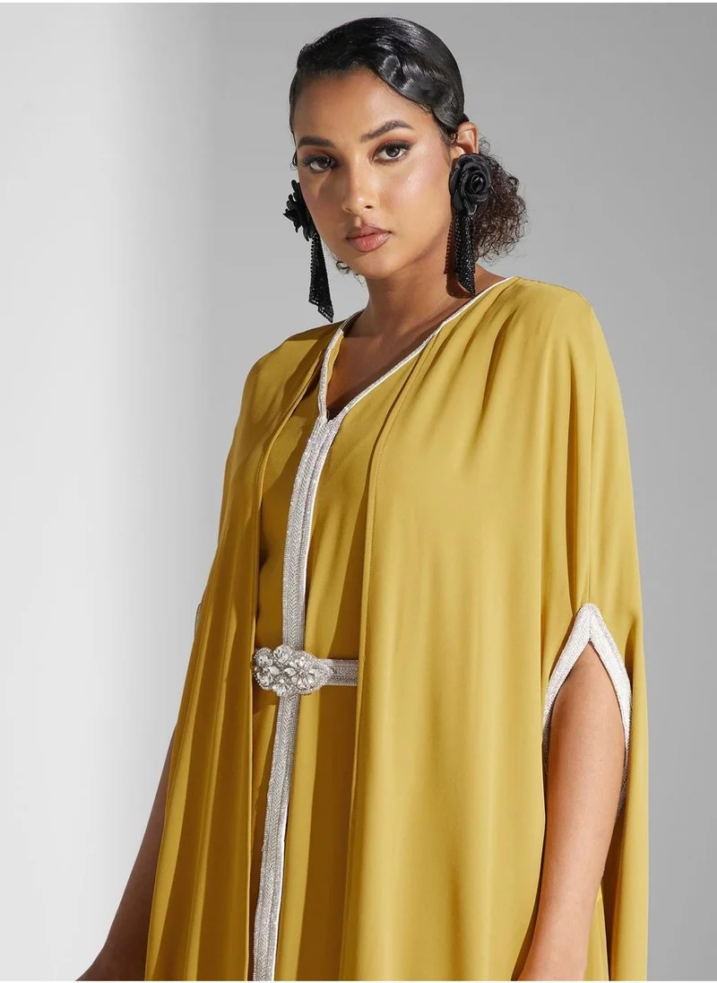 ياسر البيك V-Neck Tiered Dress