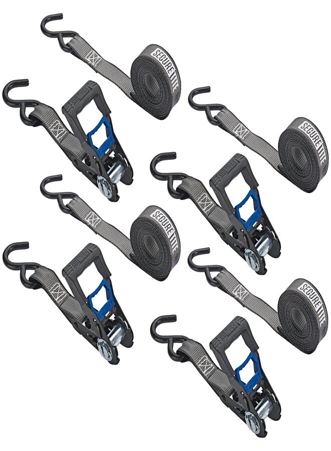 Secure Tite 4-Pack, 1” x 12’ Ratchet Straps. Ratchet Truck Straps Set with Vinyl Coated S-Hooks, Cargo Ratchet Tie Down Straps with 500 lbs. Working Load Limit and 1500 lbs. Break Strength - Image 1