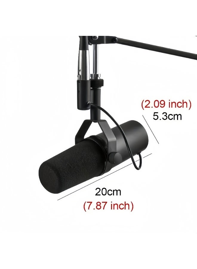 ميكروفون - ميكروفون استوديو ديناميكي للصوت للبث، البودكاست، التسجيل، الألعاب والبث المباشر، XLR، تصميم متين، شاشة رياح قابلة للإزالة، صوت ناعم، صوتيات دافئة، نطاق تردد واسع SM7B أسود - Image 2
