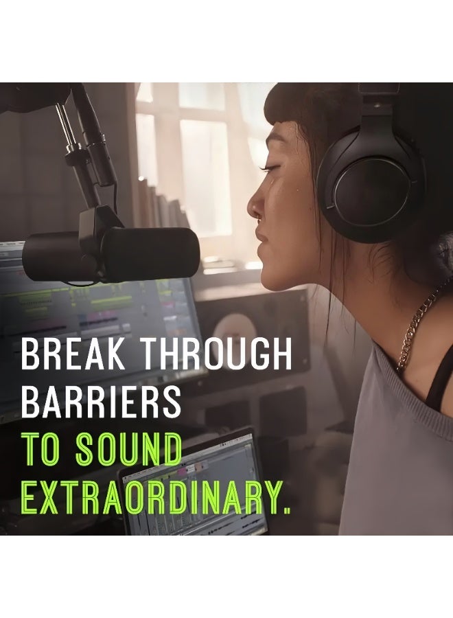 ميكروفون - ميكروفون استوديو ديناميكي للصوت للبث، البودكاست، التسجيل، الألعاب والبث المباشر، XLR، تصميم متين، شاشة رياح قابلة للإزالة، صوت ناعم، صوتيات دافئة، نطاق تردد واسع SM7B أسود - Image 4