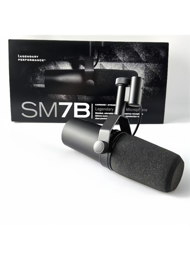 ميكروفون - ميكروفون استوديو ديناميكي للصوت للبث، البودكاست، التسجيل، الألعاب والبث المباشر، XLR، تصميم متين، شاشة رياح قابلة للإزالة، صوت ناعم، صوتيات دافئة، نطاق تردد واسع SM7B أسود - Image 5