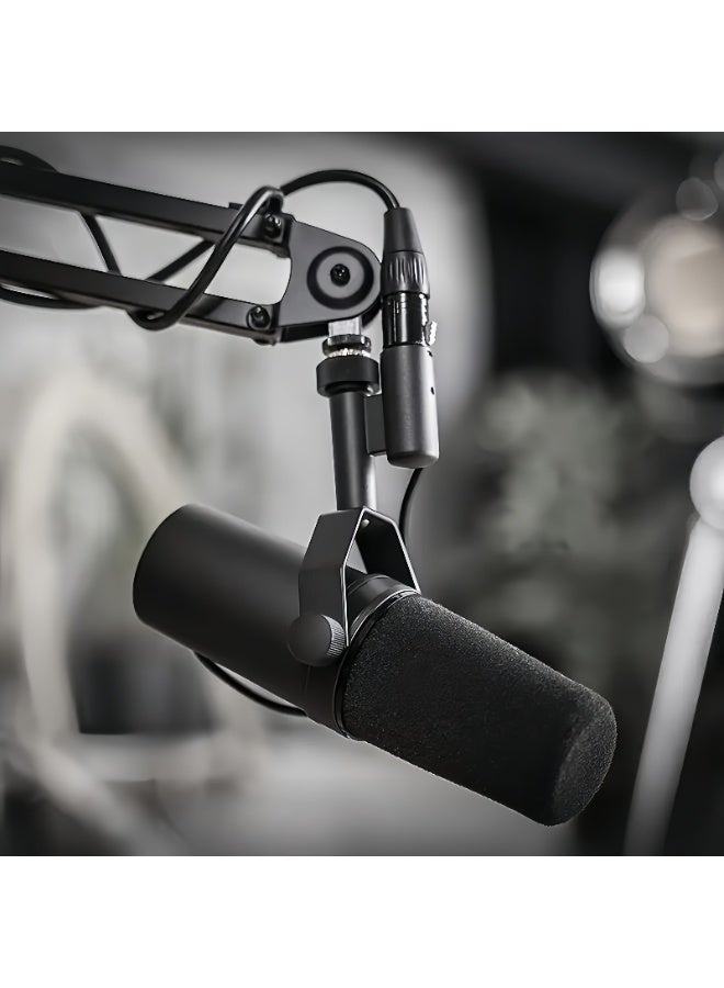 ميكروفون - ميكروفون استوديو ديناميكي للصوت للبث، البودكاست، التسجيل، الألعاب والبث المباشر، XLR، تصميم متين، شاشة رياح قابلة للإزالة، صوت ناعم، صوتيات دافئة، نطاق تردد واسع SM7B أسود - Image 3