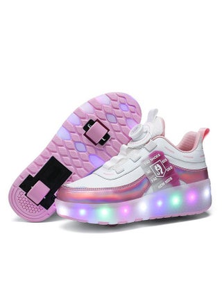 LED Two-wheel Flash Stylish Shiny Sneaker Skates with Wheels and Lightning Soles for Easy Swivel Buckle Kids Shoes - pzsku/Z7B1F5A2D07A4091D994EZ/45/_/1722412834/7ff5eab8-de3d-4915-9f23-97cf22dc3fdd